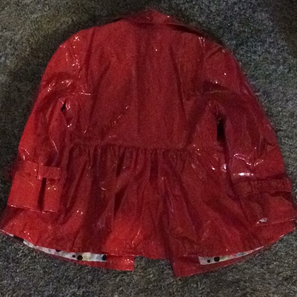 Nori, little girls lined rain coat, size small red - Picture 4 of 6